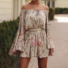 43107763191855|43107763224623|43107763257391|43107763290159 Mini Dress Fall, Pleated Party Dress, Off Shoulder Mini Dress, Street Jacket, Party Dress Women, How To Fold Sleeves, French Dress, Flare Sleeve Dress, Flare Long Sleeve