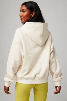 Cozy Fleece Hoodie Fabletics white female Activewear >> Womens >> Tops >> Long-Sleeves >> Long-Sleeve Top Cozy Fleece regular Everyday/Lounge UPF Protection Cozy Fit Fleece-lined Hoodie, Relaxed Fit Fleece Activewear Hooded, Casual Moisture-wicking Fleece Hoodie, White Moisture-wicking Fleece Hoodie, Moisture-wicking Relaxed Fit Fleece Sweatshirt, Soft Hoodie, Recycled Materials, Fleece Hoodie, Fleece Fabric