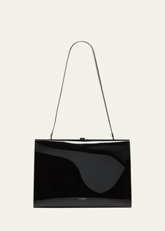 Saint Laurent Le Anne Marie Large Vinyl Shoulder Bag Luxury Bags With Glossy Finish For Formal Occasions, Luxury Rectangular Flap Bag For Evening, Luxury Rectangular Evening Flap Bag, Modern Evening Flap Bag With Magnetic Closure, Designer Evening Satchel With Rectangular Case, Designer Evening Satchel With Rectangular Shape, Designer Evening Satchel In Rectangular Case, Designer Evening Satchel In Rectangular Shape, Modern Flap Bag With Magnetic Closure For Evening