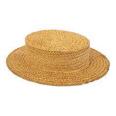 The Ridgemont Make's vintage 1950s boater hat showcases timeless elegance with its natural straw construction. Although the ribbon and bow are lost, this hat epitomizes classic style. This boater hat captures the essence of vintage summer fashion, making it a coveted accessory for collectors and design enthusiasts alike. Some staining. Wear consistent with age and use. 11.5"w x 13"d x 3"h Retro Curved Brim Straw Hat For Beach, Retro Wide Brim Straw Hat For Beach, Retro Flat Brim Sun Hat For Summer, Vintage Fedora Panama Hat For Summer, Retro Wide Brim Fedora For Beach, Vintage Beach Fedora For Spring, Vintage Fedora For Beach In Spring, Retro Brimmed Summer Fedora, Retro Brimmed Fedora For Summer