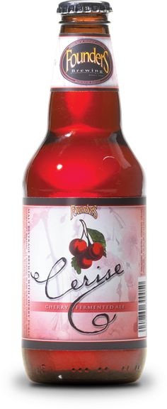 a bottle of cerise with cherries on the label is shown in front of a white background