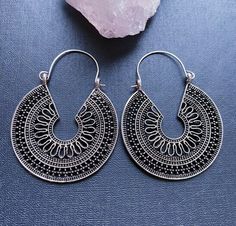 Boho silver hoops, Bohemian round hoop earrings, Mandala hoops, Tribal statement earrings, Antique hoops, Large silver hoops ❤️Boho your way! Thanks for stopping by! We have many unique items here, please take a moment to visit! -Your order will be shipped out within 2 business days after the order has been received. -These earrings are light weight and easy to wear, perfect for your daily look. -They're designed with different geometric shapes like circle, triangle, diamond, teardrop etc, they can show your personality in different styles. -These earrings are also perfect gifts for friends and families, the exquisite accessory for women.  -They fit all of your fashion needs, for any formal and informal occasions, such as party, vacation, prom, wedding, birthday and anniversary, holiday, e Bohemian Silver Hoop Earrings For Summer, Silver Nickel-free Hoop Earrings For Summer, Nickel-free Hoop Earrings For Summer Festival, Nickel Free Summer Hoop Earrings, Summer Nickel Free Hoop Earrings, Nickel-free Circle Hoop Earrings For Summer, Summer Nickel-free Hoop Earrings, Bohemian Silver Hoop Earrings, Silver Bohemian Hoop Earrings