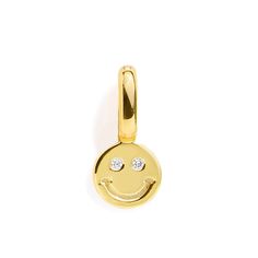 Bring joy to your jewelry collection with our Smiley Face Charm! This fun charm features a classic smiley face design that's perfect for adding a cheerful touch to any bracelet. Available in gold or silver, it clips on easily so you can mix and match to suit your mood or outfit. Whether worn alone or with other charms, the Smiley Face Charm is sure to brighten your day and your style. Add it to your collection for an instant mood boost and a playful look! Multicolor Smiley Face Jewelry For Everyday, Novelty Smiley Face Jewelry For Gifting, Playful Smiley Face Jewelry For Gifts, Playful Gold Smiley Face Jewelry, Cheerful Multicolor Smiley Face Jewelry, Music Rings, Smiley Face Design, Food Rings, Fidget Rings