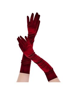 Burgundy エレガント Collar  ポリエステル   Embellished Red Gloves Aesthetic, Red Satin Gloves, Purple Long Gloves, Red Long Gloves, Red Silk Gloves, Red Opera Gloves, Red Masquerade Mask, Princess Gloves, Burgundy Gloves