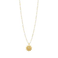 Gigi Clozeau - Lucky Sun White Diamond Necklace, Yellow Gold, 16.5 White Diamond Necklace, Sun Necklace, Perfect Gift For Mom, Rose Gold Necklace, Beauty Gift, White Diamond, Or Rose, Anklets, Ring Earrings