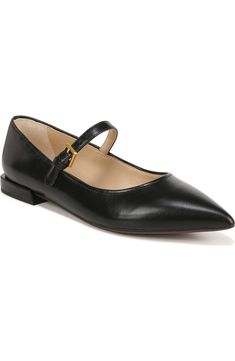 Franco Sarto Nalin Pointed Toe Flat (Women) | Nordstromrack Elegant Leather Pointed Toe Flats, Leather Pointed Toe Flats With Buckle For Work, Pointed Toe Business Flats With Buckle Closure, Flat Mary Janes With Buckle Closure For Work, Office Mary Janes With Ankle Strap And Buckle, Office Mary Janes With Ankle Strap And Buckle Closure, Pointed Toe Mary Janes With Buckle For Work, Classic Flats With Buckle Closure And Pointed Toe, Business Flats With Buckle Closure