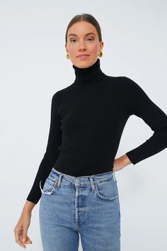 Black Arlo Ribbed Turtleneck | Tuckernuck Black Turtleneck Outfits, Black Turtleneck Outfit, Turtleneck Outfits, Yearbook Photoshoot, Chic Office Outfit, Classic Turtleneck, Turtleneck Outfit, Cozy Winter Outfits, All Black Looks