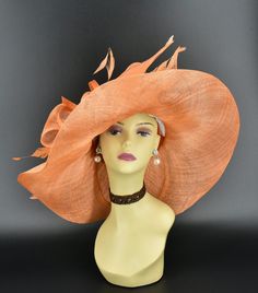 "✿*.Key Features.*✿ This is a floopy wide brim hat with big bows, two long sinamay ribbons and supper long trimmed feathers. You can wear it directly or add some accents you want, very stunning and beautiful hat. Great for Kentucky derby, weddings, church, Easter, Royal Ascot, horse races, cocktails, tea party, or any hat wearing occasion. Hat base size: From front to back around : 21\" (53cm) From left to right around : 21\" (53cm) Brim size appr:6-7.5\" Crown Deep: 4.5\" Head girth: 22.5(57cm) Formal Fedora Sun Hat For Kentucky Derby, Wide Brim Hat Band For Kentucky Derby Garden Party, High Crown Fedora For Kentucky Derby, Fedora Straw Hat For Kentucky Derby Evening, Evening Fedora Straw Hat For Kentucky Derby, Adjustable Wide Brim Mini Hat For Kentucky Derby, Elegant Wide Brim Fedora For Kentucky Derby, Wide Brim Boater Hat For Kentucky Derby, Adjustable Straw Hat For Races