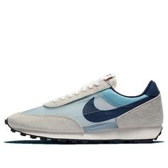 The Nike Daybreak SP 'Teal Tint' is a revolutionary sneaker that pays homage to the classic design of the original. It features a sleek nylon and suede upper in a striking blue and grey colorway, a simple foam midsole and a waffle outsole for a modern look. Whether you're running, walking or just hanging out, this shoe is sure to make a statement. The Daybreak series is a timeless classic that has been reimagined for the modern era. Get your hands on this stylish and comfortable sneaker today. (SNKR/Cozy/Unisex/Non-Slip) Nike Sporty Nylon Sneakers, Sporty Nike Nylon Sneakers, Retro Nike Running Shoes With Boost Midsole, Blue Nylon Sneakers For Streetwear, Nike Nylon Sneakers For Streetwear, Retro Mesh Sneakers For Streetwear, Retro Low-top Mesh Sneakers, Blue Nylon Sneakers With Rubber Sole, Blue Nylon Sneakers For Sports