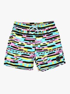 Party On Pool Shorts | Maui and Sons Playful Short Swim Bottoms, Playful Spring Swimming Shorts, Summer Nylon Shorts With Side Pockets, Fun Bottoms With Elastic Waistband For Vacation, Casual Athletic Shorts With Pockets For Poolside, Playful Swim Trunks With Elastic Waistband For Spring, Playful Short Length Swim Bottoms, Playful Short Length Swimming Bottoms, Playful Short Length Bottoms For Swimming