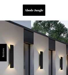 an image of modern outdoor lighting on the side of a building