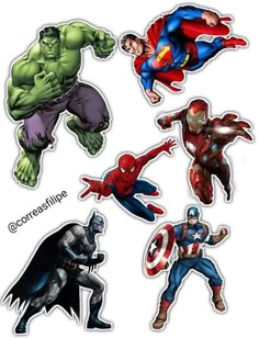 the avengers stickers are all different colors