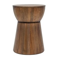 the wooden stool is made out of wood