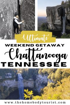 the ultimate weekend getaway at chatanoogan gorge in tennessee with text overlay