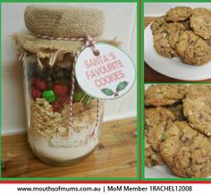 there are pictures of cookies in a jar