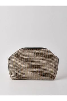 Striped Jute Straw Bag clutch LUNARITY GARAGE Chic Woven Travel Clutch, Chic Travel Straw Pouch Bag, Chic Woven Clutch For Travel, Everyday Clutch With Braided Handles, Chic Travel Straw Bag With Removable Pouch, Chic Beige Straw Bag For Travel, Chic Summer Pouch Bag, Travel Clutch With Braided Handles, Chic Beach Bag With Removable Pouch For Travel