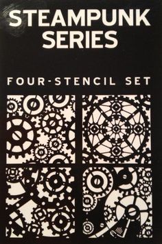 four - stencil set for steampunk series