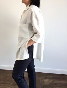 "Handmade 100% linen shirt. Made with love for You. *100% local medium weight linen *Each item is individually cut and sewn by order *The model is wearing size M, shirt color - White *Note that colors may look different on your display depending on their settings and technical characteristics. Please let us know if you need different measurements or colors. CARE *Machine wash up to 40 / 104F gentle cycle *Iron inside out at medium high *Do not bleach *Do not tumble dry MAKING TIME / SHIPPING: * Casual Linen Long Sleeve Shirt, Casual Long Sleeve Linen Shirt, Beige Long Sleeve Linen Shirt, Casual Linen Blouse For Fall Gatherings, Fall Linen Blouse For Casual Gatherings, Linen Blouse For Casual Gatherings In Fall, Long Sleeve Ramie Blouse For Summer, Summer Long Sleeve Ramie Blouse, Long Sleeve Linen Tops For Daywear