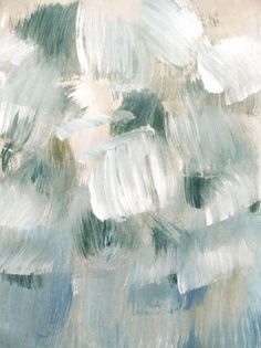 an abstract painting with white and blue colors