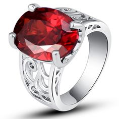 Hurry, before it is gone! Ships in 24 Hours. Delivered in 3 to 7 days 100% Money Back Guarantee A true timeless classic, this ring features an always stylish cushion-cut garnet gemstone in a silver plated antique design.Click here to use our international ring size reference chart before placing your order. Pet Memorial Necklace, Blue And Lavender, Red Rings, Memorial Pendant, Cuff Bracelets Handmade, Urn Pendant, Urn Jewelry, Jewelry Elegant, 925 Ring