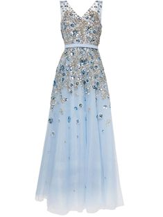 Shop Saiid Kobeisy bead-embellished tulle gown Gown Sewing Pattern, Saiid Kobeisy, Gown Blue, Bead Embellishment, Fashion Png, Sequin Embellishment, Au Ideas, Blue Tulle, Royal Outfits