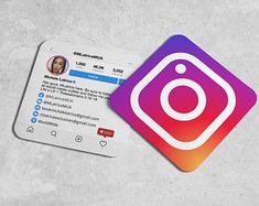 the instagram sticker is placed on top of an iphone's id card