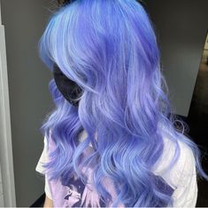 Periwinkle And Purple Hair, Light Blue Purple Hair, Blue Lavender Hair, Twyla Restyle, Periwinkle Blue Hair, Purple Hair Light, Hair Color Ideas Bright, Neon Purple Hair