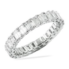 Total diamond weight 4.30 cts, G color/VS clarity Ring measure appx. 4mm wide White Emerald Cut Eternity Band With Prong Setting, Formal Emerald Cut Eternity Band With Prong Setting, Diamond White Emerald Cut Eternity Band With Prong Setting, Emerald-cut Diamond White Eternity Band With Prong Setting, Emerald Cut Diamond White Eternity Band With Prong Setting, Classic Emerald Cut Eternity Band With Prong Setting, Jewelry Png, Emerald Cut Diamond, Eternity Band Ring