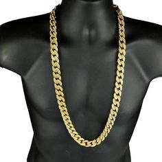 Men's 36" inch long x 18 mm wide Cuban link rapper chain necklace. Boasts a dazzling 18k yellow gold plated finish over thick alloy metal core. Heavy hip hop chain weighs a hefty 375 grams - has a premium feel. Links encrusted with round-cut Czech stones Chain features a chunky box clasp lock. Made in Korea for a solid quality chain necklace that is sure to please. 100% FREE SHIPPING in USA. Order now! Gold Rope Chain Jewelry, Gold Figaro Chain Jewelry For Streetwear, Gold Chain Necklace With Adjustable Chain For Streetwear, Luxury Gold Cuban Link Chain Necklace, Gold Figaro Chain Necklace For Streetwear, Guys Watches, Gold Adjustable Chain Necklace For Streetwear, Luxury Cuban Link Yellow Gold Chain Necklace, Gold Link Jewelry For Streetwear