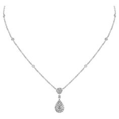 A timeless pendant that is set with round and marquise cut diamonds demonstrating the exceptional quality, this multi-cut diamond pendant is an elegant design that is perfect for both daywear and eveningwear, suspended from a fine 18 karat white gold chain. 18 Karat White Gold Diamond (Total Carat Weight: 1 ct) Color and clarity: F, VVS Weight: 5.31 g Pendant size: 43 cm Blue Engagement Ring, White Gold Chain, White Gold Pendant, Closet Accessories, White Gold Chains, Marquise Cut Diamond, Drop Necklace, Marquise Cut, White Gold Diamonds