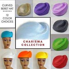 The Charisma Collection Style: FAM437 Fashionable Curved Beret Dressy Hat Fabulous Coordinating Hat Lots of Color Choices! Call for Group Orders, 929-600-1826 Dorinda Clark Cole, Church Lady Hats, Classy Hats, Coordinates Outfits, Dressy Hats, Cardigan Style, Fancy Hats, Church Hats, Lace Cardigan