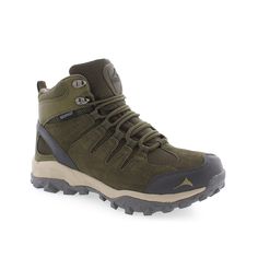 Pacific Mountain-Boulder Hiking Boot - Women's Take on any hike with ease in the Boulder hiking boot from Pacific Mountain. A waterproof design and multidirectional lug sole ensure a secure and comfortable fit. Click here for Boot Measuring Guide. Khaki Waterproof Lace-up Hiking Boots, Khaki Lace-up Waterproof Hiking Boots, Insulated Lace-up Combat Boots For Hiking, Green Lace-up Waterproof Walking Boots, Green Lace-up Hiking Boots, Green Weatherproof Outdoor Boots, Khaki Round Toe Combat Boots For Hiking, Khaki Combat Boots For Hiking With Round Toe, Durable Lace-up Combat Boots For Outdoor