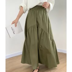 Sku CY-!124666 Material Cotton Style Vintage Feature Solid Color Neckline / Occasion Casual, Vintage, Stylish Seasons Spring, Summer Type Skirt Color Green, Black, Dark Gray, White Size M, L Size Chart: Please consult the size chart we provide for this item's measurements to help you decide which size to buy. Please note: There may be 1-3cm differ due to manual measurement. Casual Patchwork Skirt For Spring, Casual Patchwork Skirt, Casual Patchwork Flared Skirt, Casual Patchwork Flared Skirt Bottoms, Casual Patchwork Skirt For Fall, Spring Green Patchwork Maxi Skirt, Casual Khaki Midi Skirt, Casual Khaki Maxi Skirt For Spring, Casual Green Maxi Skirt For Work