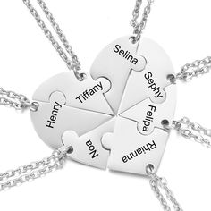 ❤️ Surprise Him Or Her With The Creations Of These Stunningly Beautiful Customizable Love Heart Bff Friendship Necklaces Keychain! Personalized Name Heart Puzzle Matching Stainless Steel Pendant Necklaces / Keychain , Shared With Your Best Friends Or Brother, Sister Silbing, Mother And Her Children, Grandparent And Grand Son Relationship Keychain / Necklace Gift, Symbolized Your Eternal Friendship And Love. Great Gift Ideas: Perfect Birthday Gifts, Valentines Day Gifts, Graduation Gifts, Wedding Relationship Keychains, Friends Keychain, Puzzle Keychain, Necklace Best Friends, Puzzle Necklace, Class Crafts, Bff Necklace, Engagement Present, Bff Jewelry