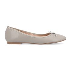 Express your feminine style in modern flats by Journee Collection. These stylish flat shoes feature smooth uppers and knit trim. Classic round toes with dainty bow accents and small block heels finish the design.Features: LightweightClosure Type: Slip-OnSole Material Content: 100% PolyurethaneToe Type: Round ToeCare: Spot CleanHeel Style: Flat HeelCountry of Origin: Imported Chic Synthetic Slip-on Ballet Flats, Casual Beige Synthetic Ballet Flats, Casual Pointed Toe Everyday Flats, Chic Flats With Textured Sole For Everyday, Casual Pointed Toe Flats With Medium Width, Chic Everyday Flats With Textured Sole, Elegant Synthetic Flats For Everyday, Beige Textured Sole Ballet Flats, Chic Everyday Synthetic Flats