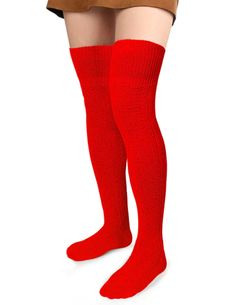 Thigh High Socks Boot Sock Women-Christmas Red Red Thigh High Legwear For Winter, Red Knee-high Legwear For Winter, Red Thigh High Casual Legwear, Casual Red Thigh High Legwear, Red Knee-high Winter Legwear, Over The Knee Socks For Stocking Stuffer, Red Thigh High Tights For Fall, Casual Red Winter Stockings, Fitted Red Knee-high Socks For Fall