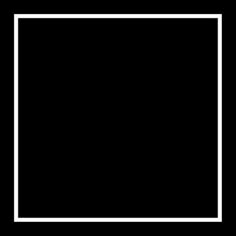 a square white frame on a black background