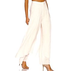 New! The Step Aside Pant By C/Meo Collective Draped Layered Fabric Tiers High Waisted With Centre Front Fly Wide Leg Layered Fabric, High Waisted Pants, White Cream, Cream White, Pant Jumpsuit, Wide Leg, Pants For Women, High Waisted, Cream