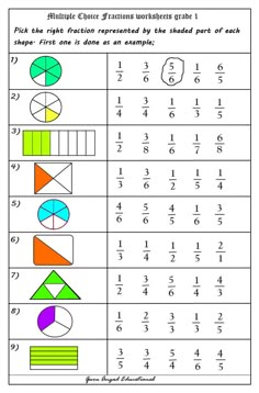 the worksheet for adding fraction to numbers