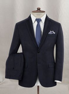 Seize dazzling rarities with our Napolean Fivi Wool Suit, which exudes an elusive and enigmatic character. Embrace an inventive approach with this piece, crafted from a wool blend fabric, which exhibits a slender, thin, delicate character emanating a glossy finish with stripes pattern over a blue tint providing a significant influence. Draw a mysterious finesse with a brilliantly tailored blue suit that comes up with standout styles for flashing the vibrant confidence to appear in gorgeous situa Button Jacket, Wool Suit, Blue Suit, Jacket Buttons, Black Button, Wool Fabric, Jacket Style, Stripes Pattern, Wool Blend