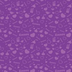 a purple background with hearts and words