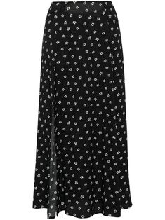 Midi Skirt Black, Floral Print Midi Skirt, Yoko London, City Dress, Printed Midi Skirt, Black Midi Skirt, Lady Dior, Skirt Black, A Line Skirts