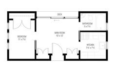 the floor plan for a two bedroom apartment with an attached kitchen and living room area