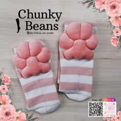 Chunky Beans by Felicia art studio Plush Paw Pad Socks--the perfect blend of comfort and cuteness! 🐾 100% unique product Handmade ◾Cotton knee socks  ◾3D paw pads made of soft polyester, carefully embroidered edges. The pattern was designed to make the paw pads as cute and chunky as possible. The fabric is hand cut, stuffed and glued. ◾The composition and size of the socks: Composition: cotton - 75% polyamide - 20% spandex - 5% Size socks: US 5,5 - 9 EUR 37- 41 (26 -28 cm) UK 4 - 7,5 ◾processin Animal Paws, Paw Pad, Paw Pads, Cozy Socks, Knee Socks, Cute Plush, Adult Costumes, Favorite Things Gift, Great Gifts