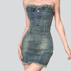 Strapless Dark Wash Mini Dress For Spring, Casual Mini Corset Dress For Date Night, Spring Strapless Denim Blue Mini Dress, Casual Strapless Mini Dress In Denim Blue, Strapless Denim Blue Mini Dress For Spring, Casual Strapless Denim Blue Mini Dress, Strapless Dark Wash Denim Dress For Spring, Casual Denim Blue Strapless Mini Dress, Chic Washed Mini Dress