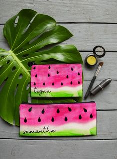 "Our Watermelon Makeup Bag, Bridesmaid Bag can be used as a Personalized Makeup Bag or Coin Purse. Custom Cosmetic Bag is the perfect Custom Bridesmaid Gift. These Custom Gift, Bridesmaid Bags are Pouches with zippers. Use as coin purses, or small clutch makeup bags, jewelry bags, reusable gift bags, etc! SIZES: SMALL POUCH - Linen Zippered Coin or Small Makeup Bag - 5.90\" x 3.94\" with concealed zipper. MEDIUM POUCH - Linen Makeup Pouch, Pencil Case or Medium Device Bag - 9.45\" x 3.94\" with Summer Pink Rectangular Cosmetic Bag, Pink Rectangular Cosmetic Bag For Summer, Summer Gift Zipper Pouch Bag, Summer Gift Bags With Zipper Pouch, Pink Pouch Cosmetic Bag For Summer, Bridesmaid Gift Zipper Pouch Bag, Summer Gift Cosmetic Pouch, Summer Gift Cosmetic Pouch Bag, Rectangular Bridesmaid Gift Bag With Zipper Pouch