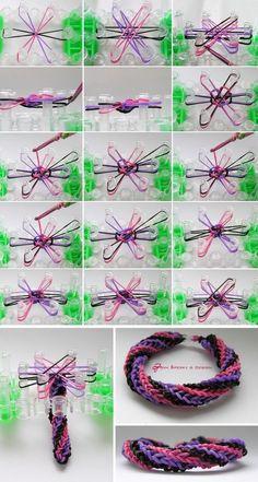 several pictures of different colors and sizes of hair clips, all in various shapes and sizes