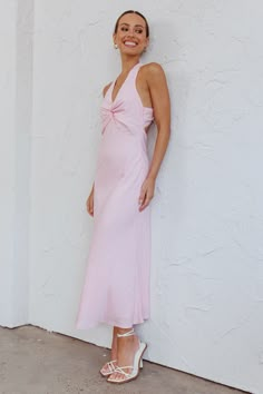 Pastel Pink Midi Dress, Pink Long Dresses, Pale Pink Dresses, Light Pink Midi Dress, Pastel Pink Bridesmaid Dresses, Leavers Party, Wedding Guest Dress Code, Light Pink Maxi Dress, Dress For Baby Shower