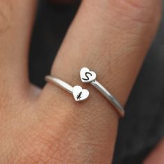 made by order Metal: Solid sterling silver Band size: 1.3mm  US size Store jewelry are unique crafted by order. Usually we select silver for the first metal to design or handmade your order, apart from that,we offer 14k yellow gold ,14k rose gold,18k yellow gold,18k rose gold material as well. And store jewelry are open for custom or personalization,pls free to ask for listing you are like,we will do for our best. pamela Sterling Silver Initials Ring For Anniversary, Silver Stackable Initials Rings For Promise, Sterling Silver Stackable Initial Rings For Anniversary, Minimalist Sterling Silver Stackable Rings With Initials, Minimalist Silver Stackable Rings With Initials, Dainty Sterling Silver Stackable Rings With Initials, Adjustable Personalized Sterling Silver Initial Ring, Dainty Initial Ring For Promise Occasions, Sterling Silver Open Ring Initial Ring For Anniversary