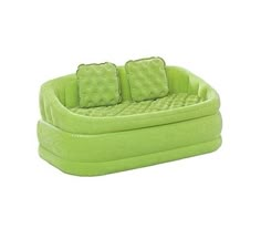 an inflatable couch with three pillows on it